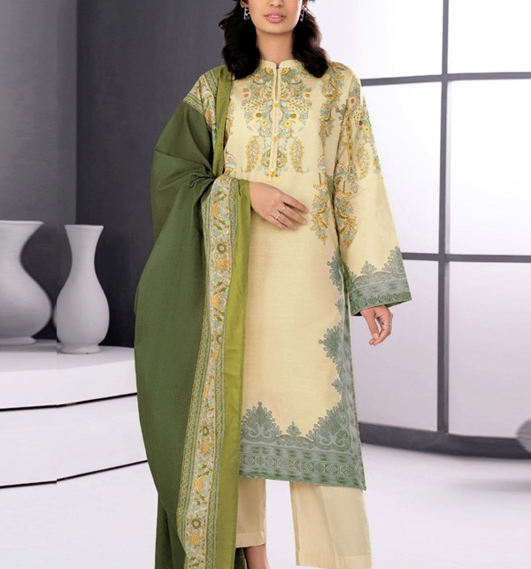 Lawn Latest Embroidered Dress With Chiffon Dupatta (DRL-1294)