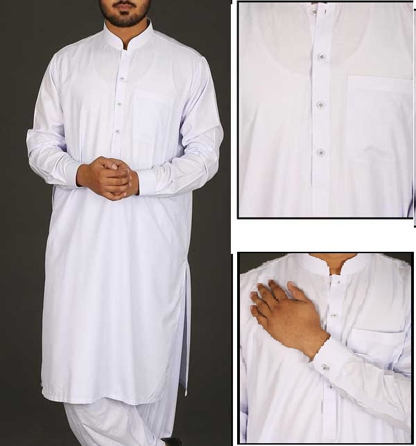 Unstitched Men's Soft Egyptian Cotton Shalwar Kameez (Swiss-09)