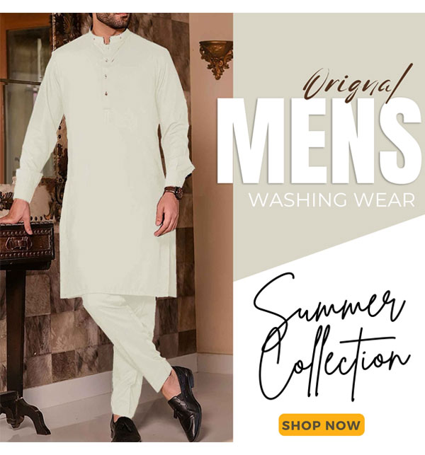 White Latha Shalwar Kameez  Suit Unstitched (MSK-92)
