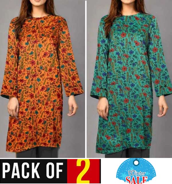 Winter Sale 2023 Khaddar Printed Dress Sale 2023  (Deal-76)