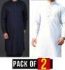 Pack of 2 Men's Wash n Wear Suits Unstitched (Blue & White Dress) (Deal-83
